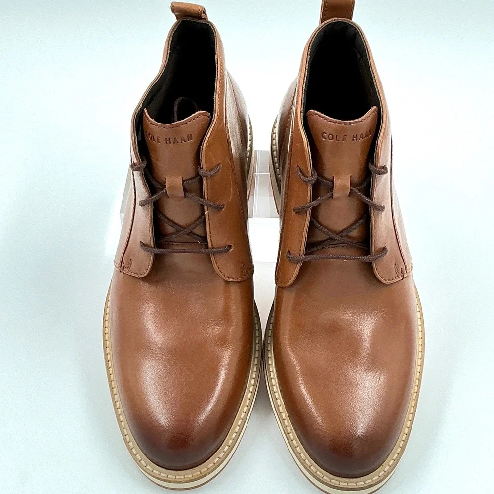 Cole Haan Men Size 8.5 Grand 360 British Tan Leather Chukka Boots NEW Morse $228
